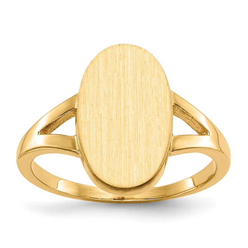14K Yellow Gold 13.5x8.5mm Closed Back Signet Ring
