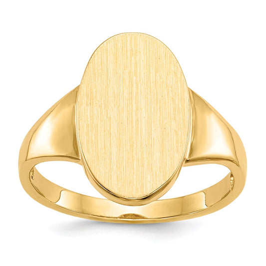 10k yellow gold 15 0x9 0mm open back signet ring 1rs189