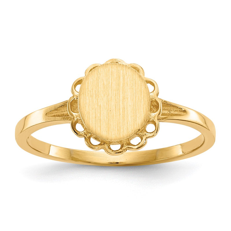 10k Yellow Gold 7.0x6.5mm Open Back Signet Ring