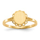 14K Yellow Gold 7.0x6.5mm Open Back Signet Ring