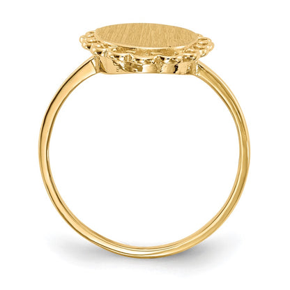 14K Yellow Gold 9.0x8.5mm Open Back Signet Ring
