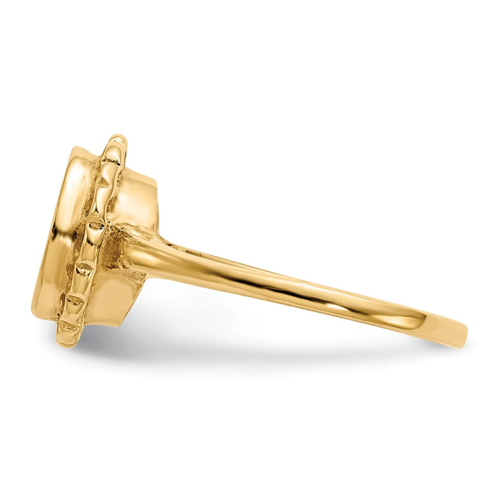 14K Yellow Gold 9.0x8.5mm Open Back Signet Ring