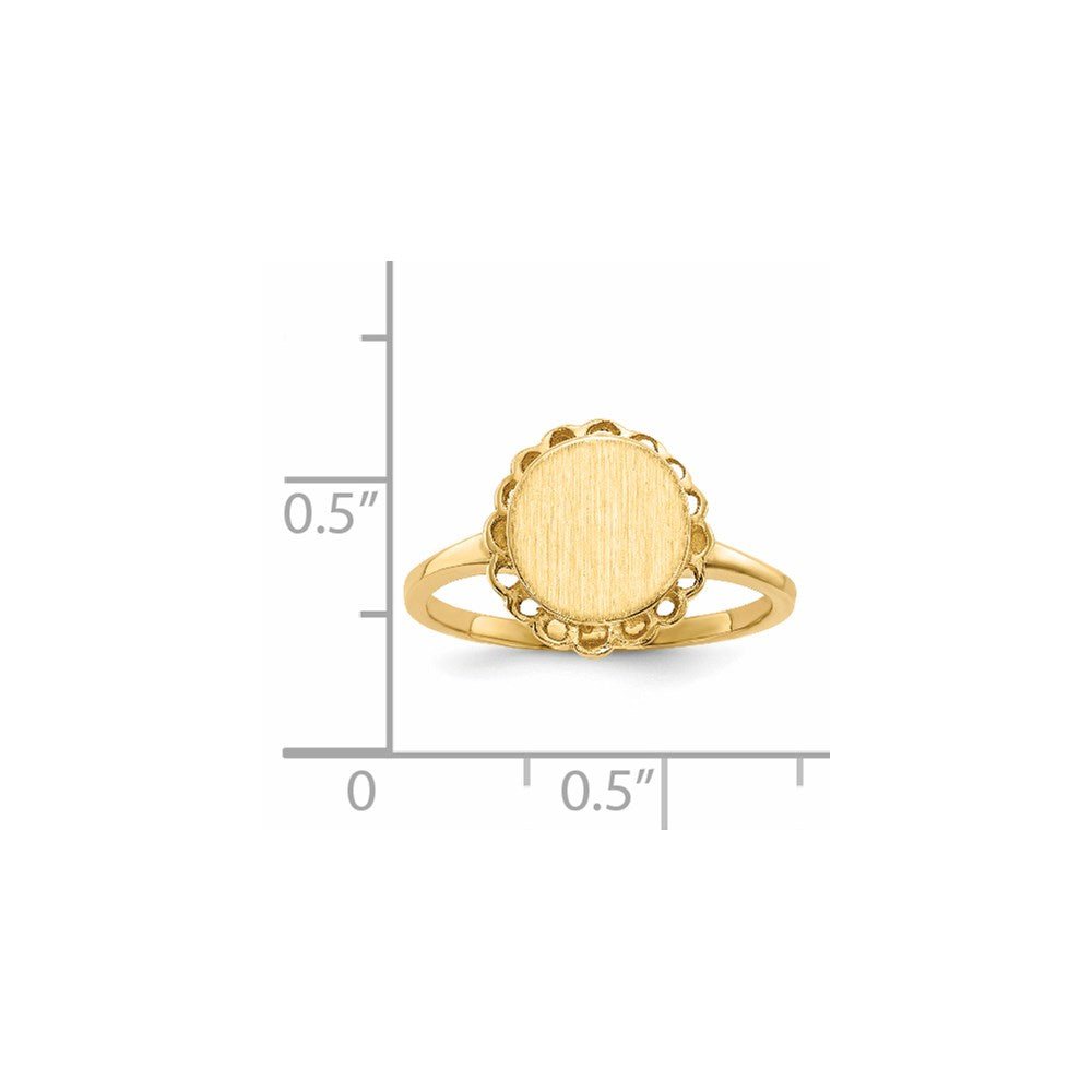 14K Yellow Gold 9.0x8.5mm Open Back Signet Ring
