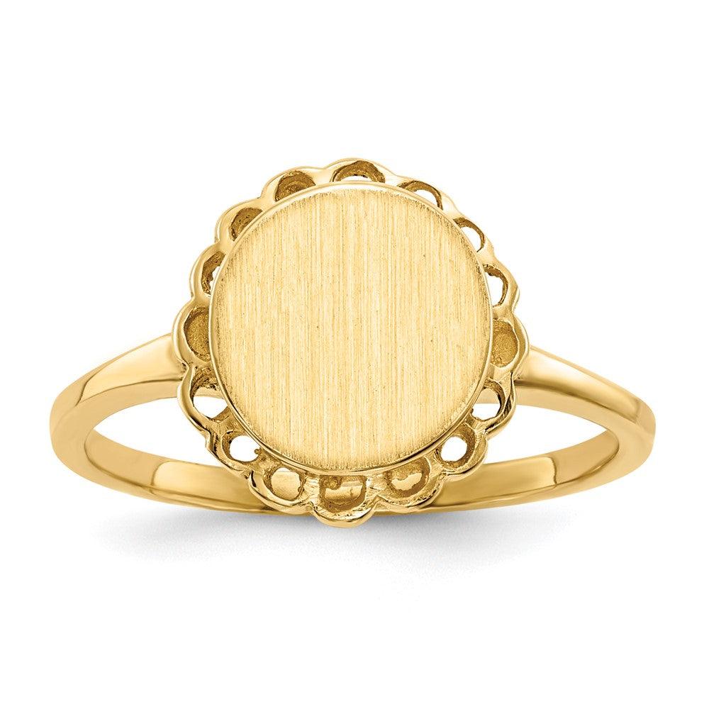 14K Yellow Gold 9.0x8.5mm Open Back Signet Ring