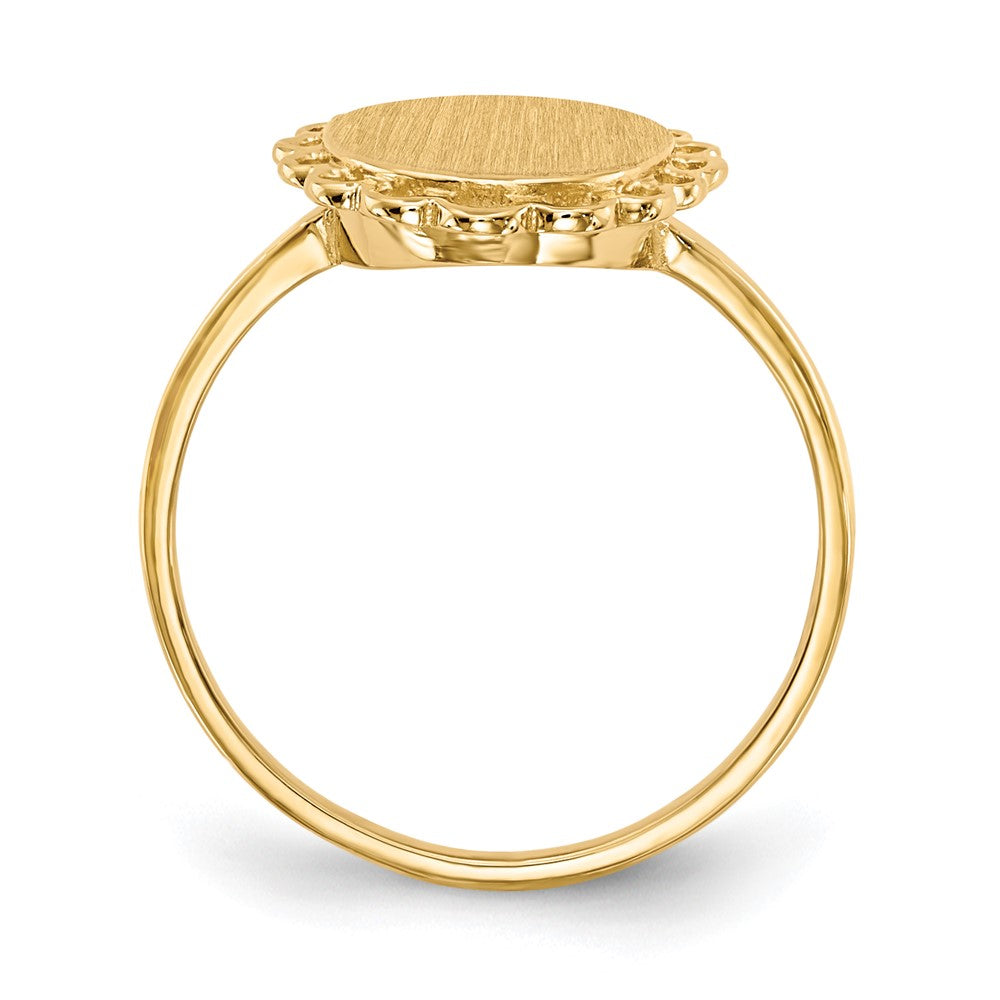 14K Yellow Gold 12.0x9.0mm Open Back Signet Ring