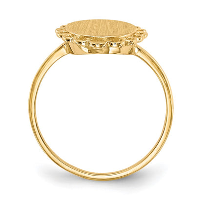14K Yellow Gold 12.0x9.0mm Open Back Signet Ring