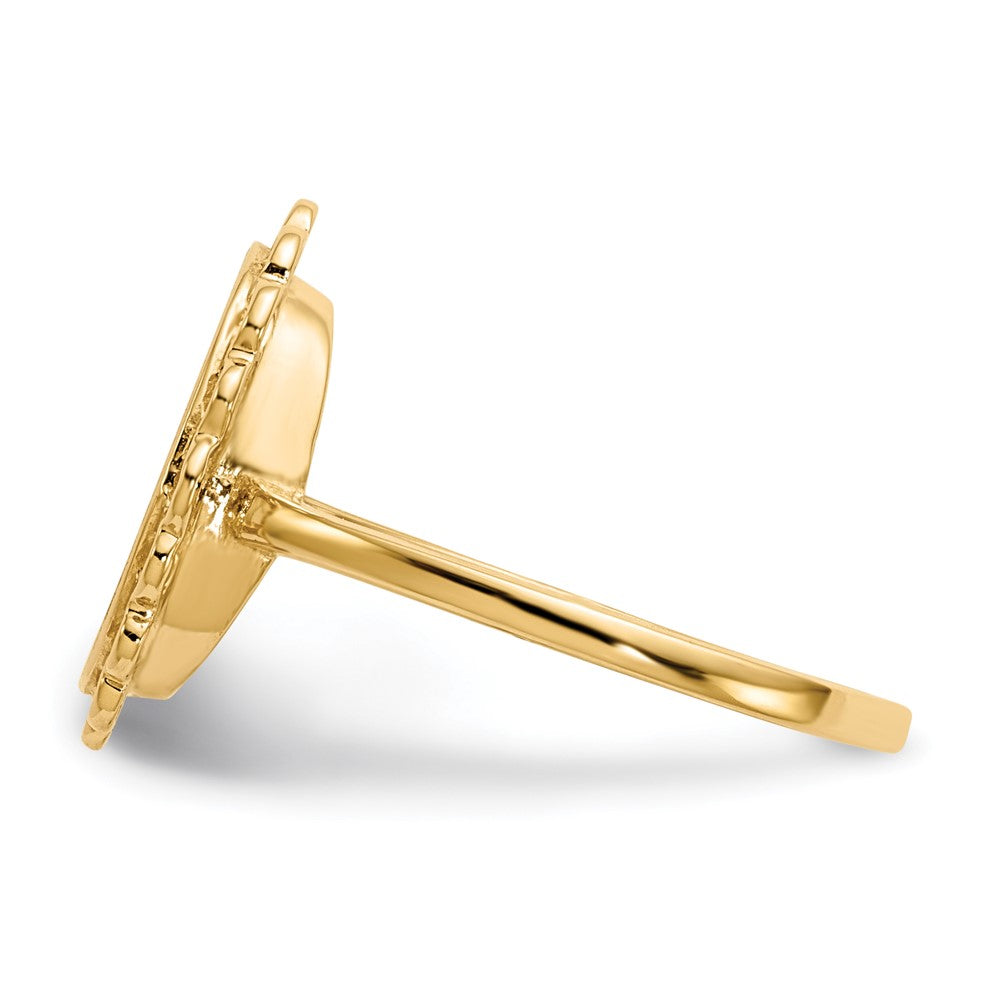 14K Yellow Gold 12.0x9.0mm Open Back Signet Ring
