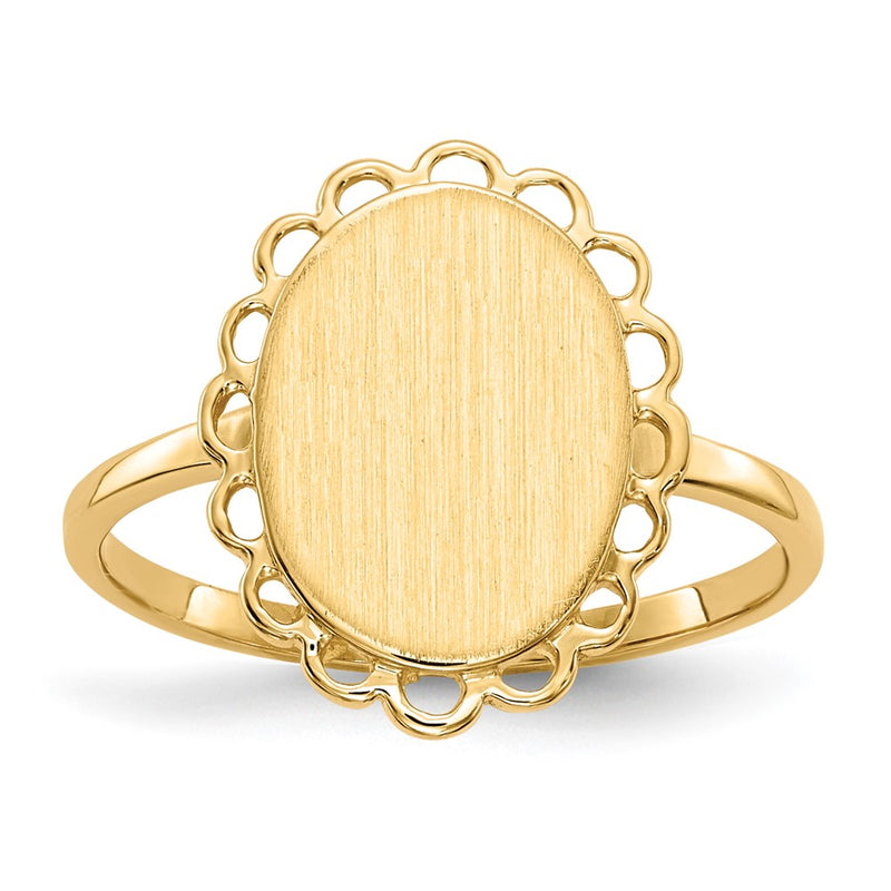 14K Yellow Gold 12.0x9.0mm Open Back Signet Ring