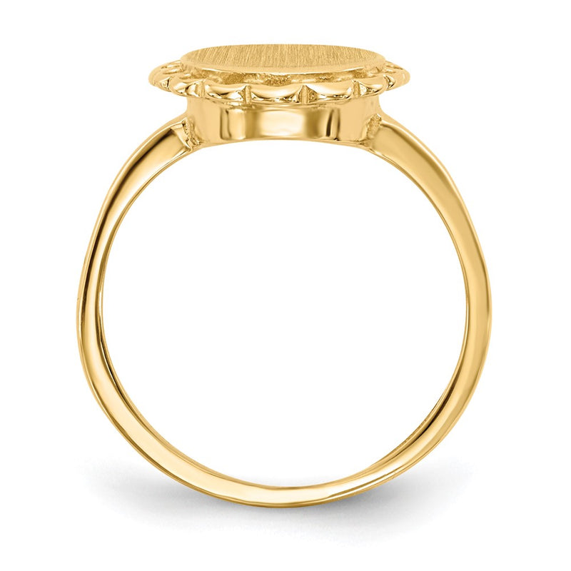 14K Yellow Gold 11.5x9.0mm Open Back Signet Ring