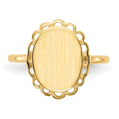 14K Yellow Gold 11.5x9.0mm Open Back Signet Ring