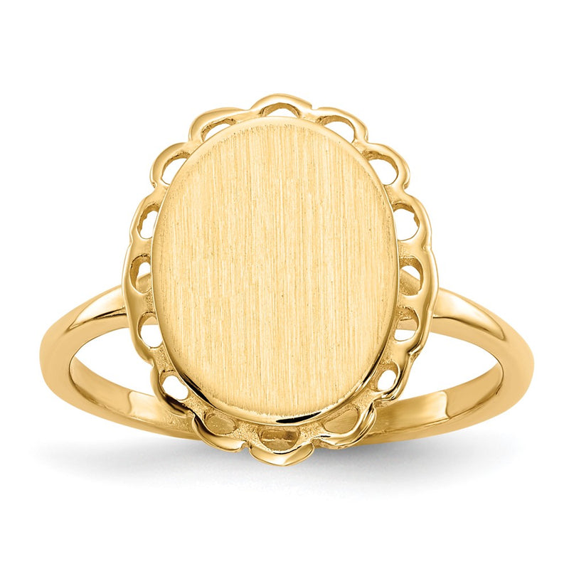 14K Yellow Gold 11.5x9.0mm Open Back Signet Ring