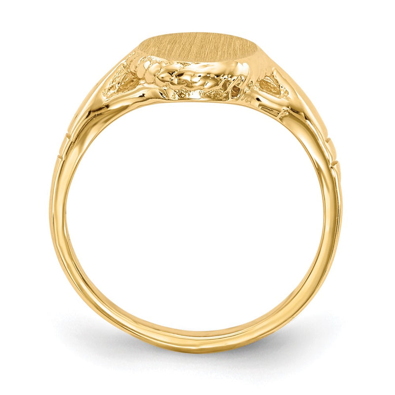 14K Yellow Gold 8.5x6.5mm Open Back Child's Signet Ring