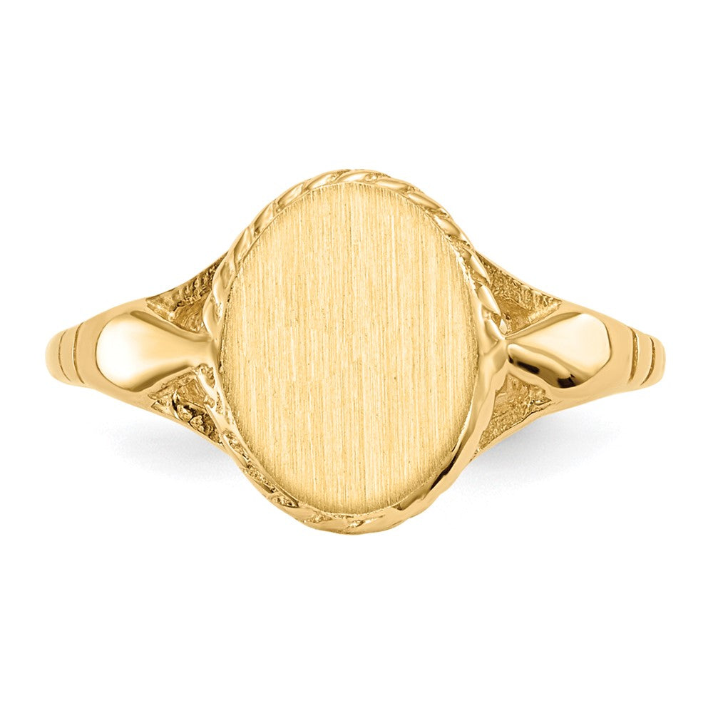 14K Yellow Gold 8.5x6.5mm Open Back Child's Signet Ring