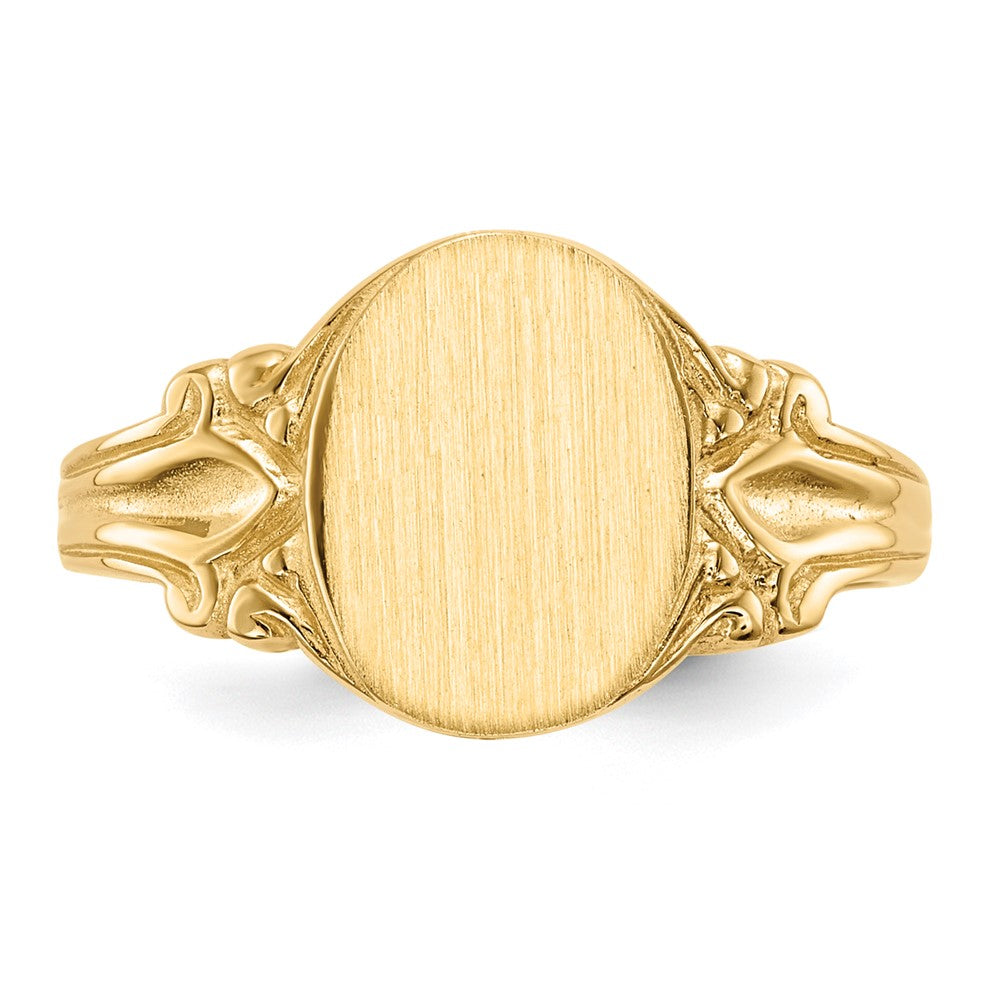 14K Yellow Gold 10.0x8.0mm Open Back Signet Ring