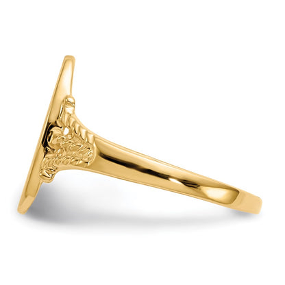 14K Yellow Gold 14.0x8.0mm Closed Back Signet Ring