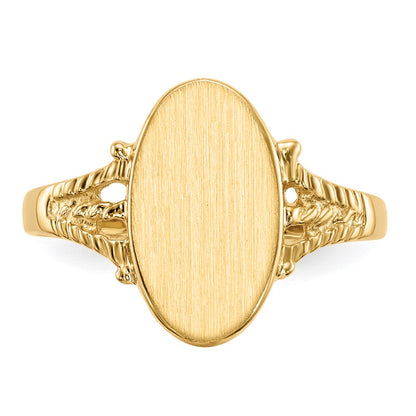 14K Yellow Gold 14.0x8.0mm Closed Back Signet Ring