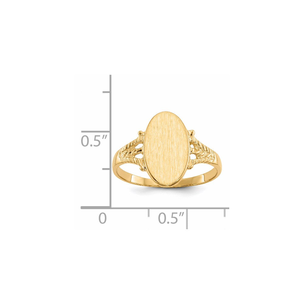 14K Yellow Gold 14.0x8.0mm Closed Back Signet Ring