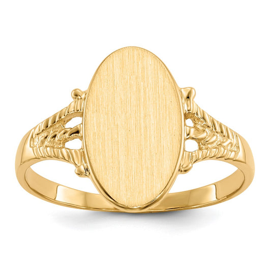 14K Yellow Gold 14.0x8.0mm Closed Back Signet Ring