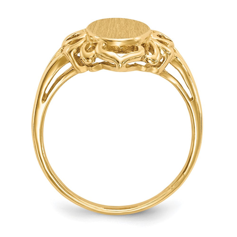 14K Yellow Gold 10.5x7.5mm Open Back Signet Ring