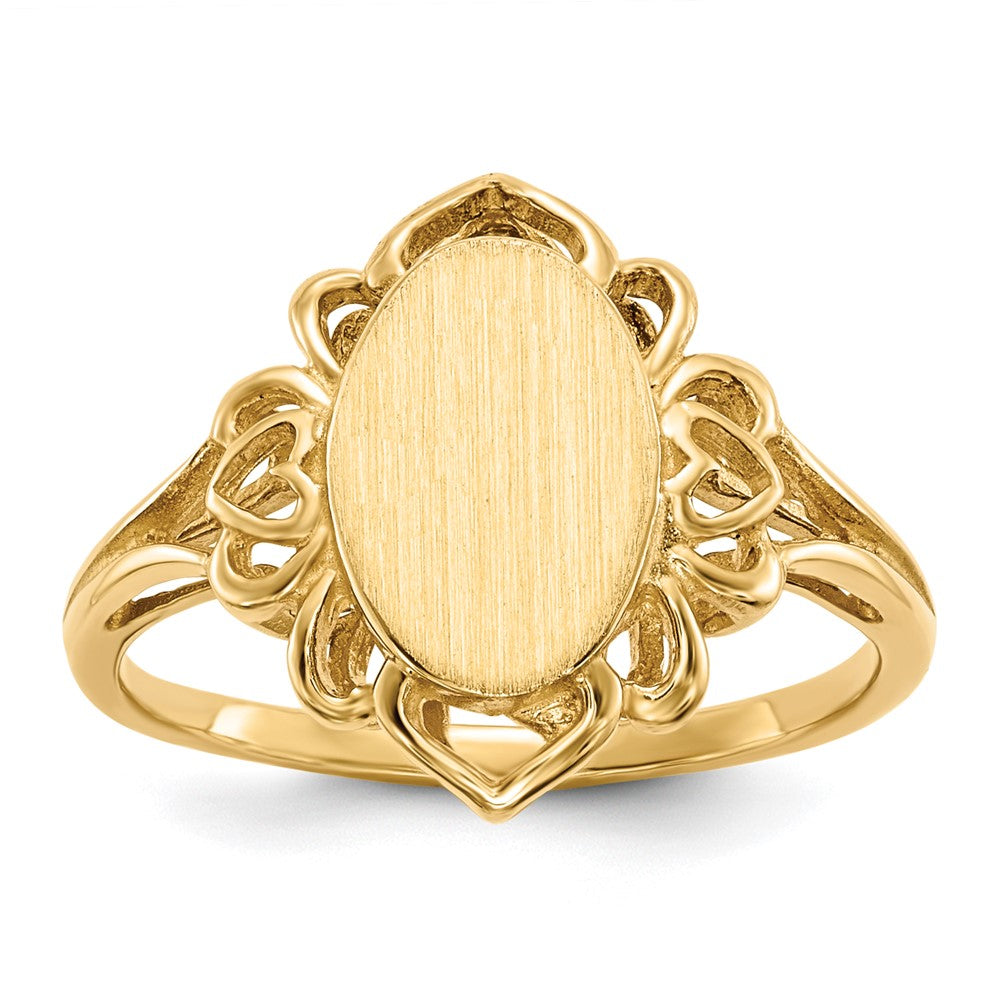 14K Yellow Gold 10.5x7.5mm Open Back Signet Ring