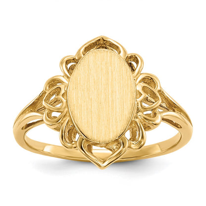 14K Yellow Gold 10.5x7.5mm Open Back Signet Ring