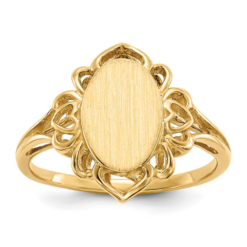 14K Yellow Gold 10.5x7.5mm Open Back Signet Ring