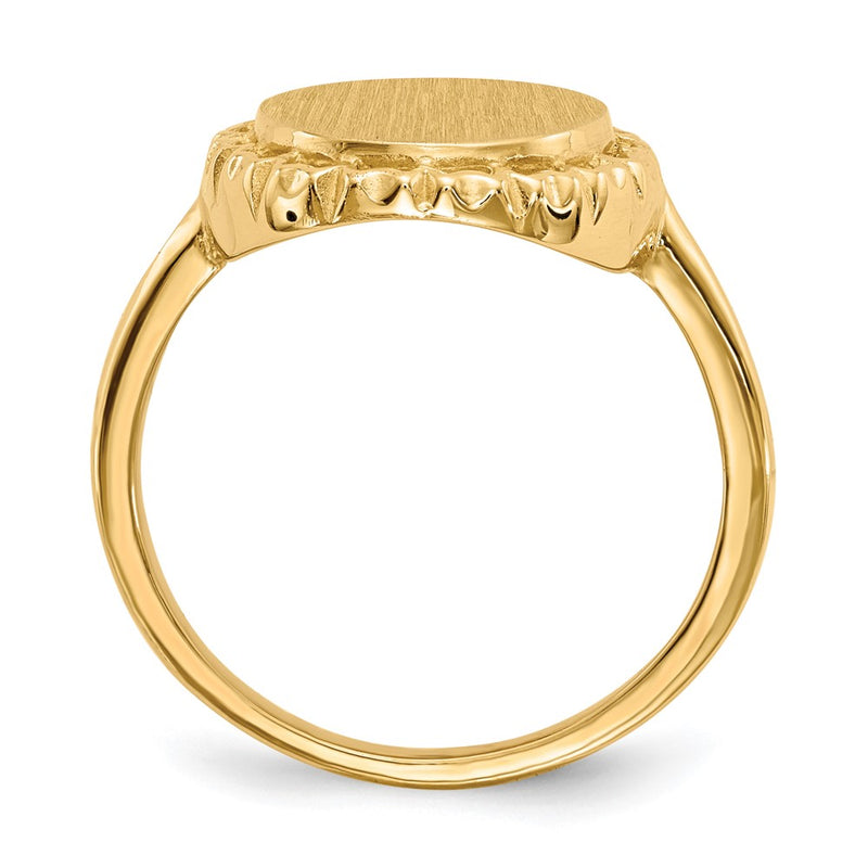 14K Yellow Gold 12.5x11.0mm Open Back Signet Ring