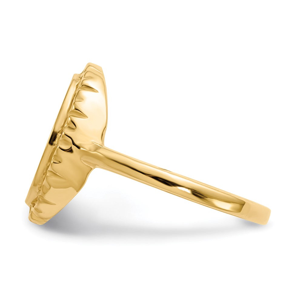 14K Yellow Gold 12.5x11.0mm Open Back Signet Ring
