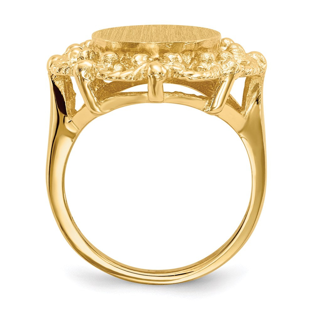 14K Yellow Gold 12.5x11.0mm Open Back Signet Ring