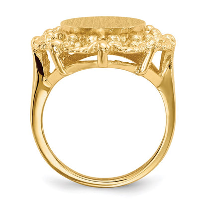 14K Yellow Gold 12.5x11.0mm Open Back Signet Ring