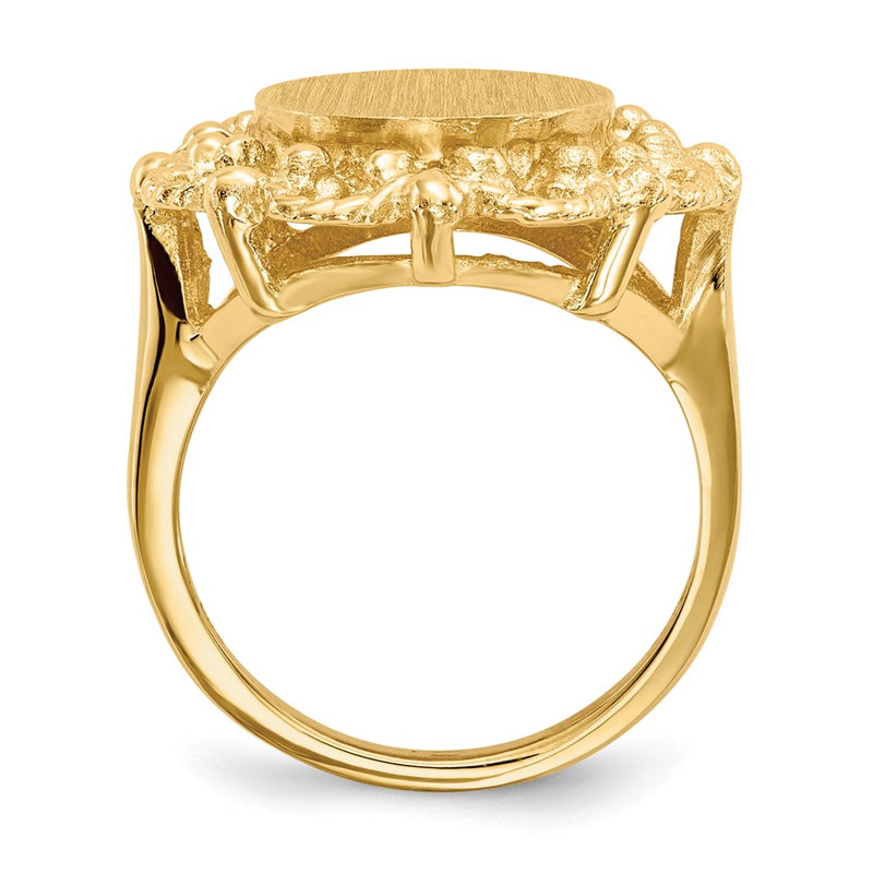14K Yellow Gold 12.5x11.0mm Open Back Signet Ring
