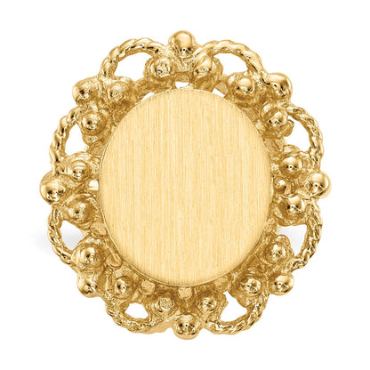 14K Yellow Gold 12.5x11.0mm Open Back Signet Ring