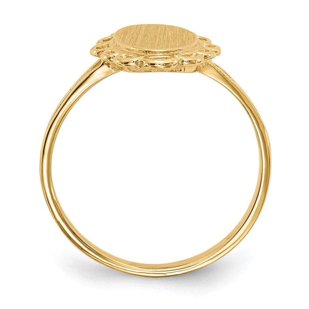 14K Yellow Gold 13.0x7.0mm Open Back Signet Ring