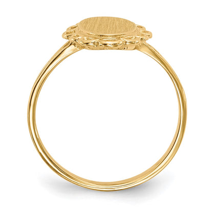 14K Yellow Gold 13.0x7.0mm Open Back Signet Ring