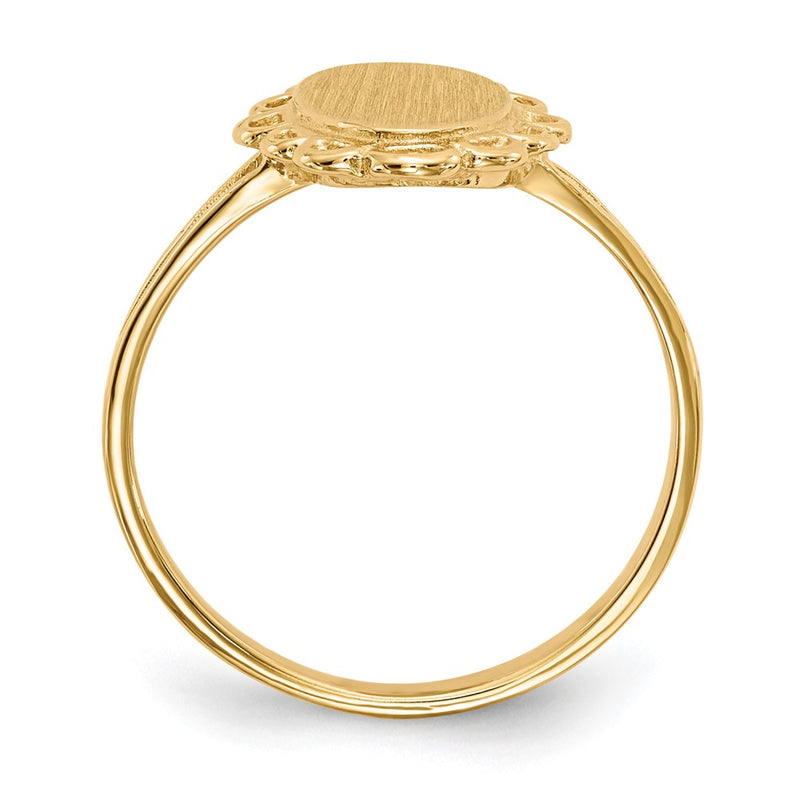 14K Yellow Gold 13.0x7.0mm Open Back Signet Ring