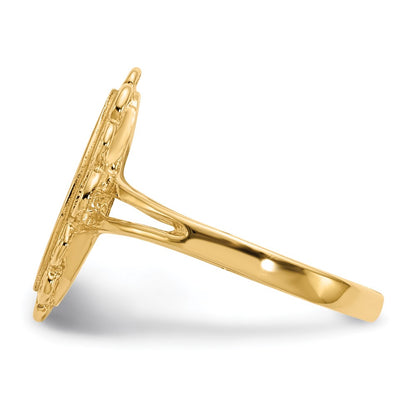 14K Yellow Gold 13.0x7.0mm Open Back Signet Ring