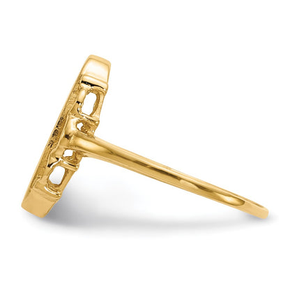14K Yellow Gold 14.5x7.0mm Open Back Signet Ring