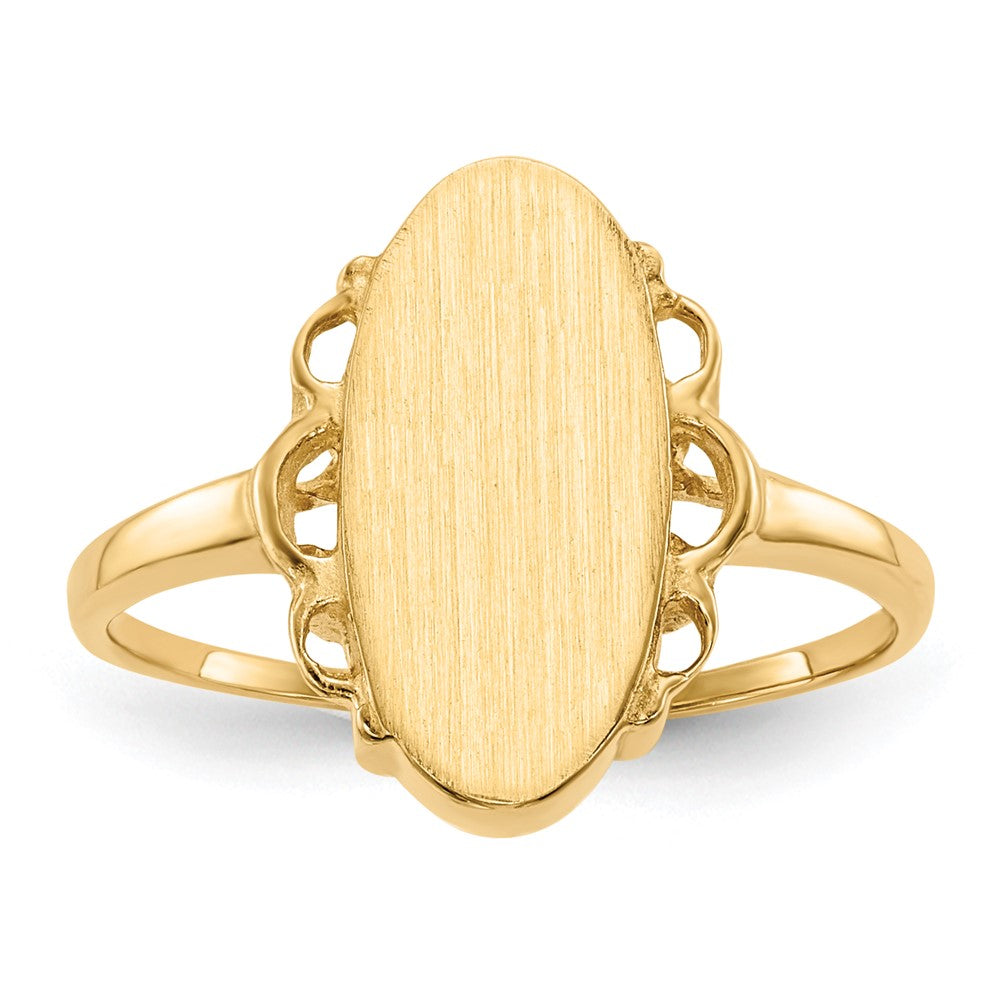 14K Yellow Gold 14.5x7.0mm Open Back Signet Ring