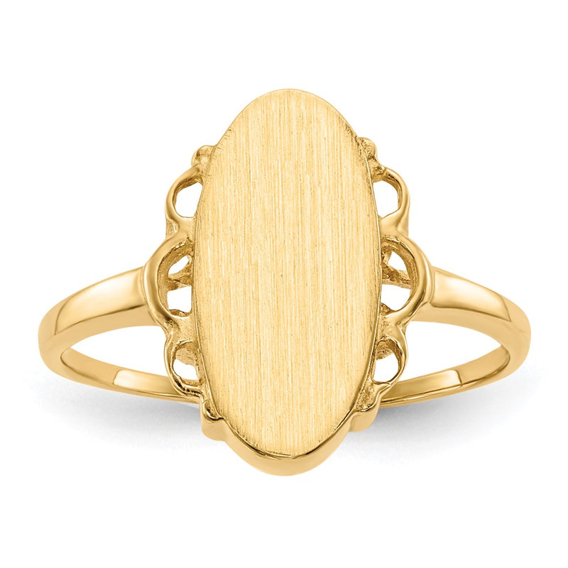 14K Yellow Gold 14.5x7.0mm Open Back Signet Ring