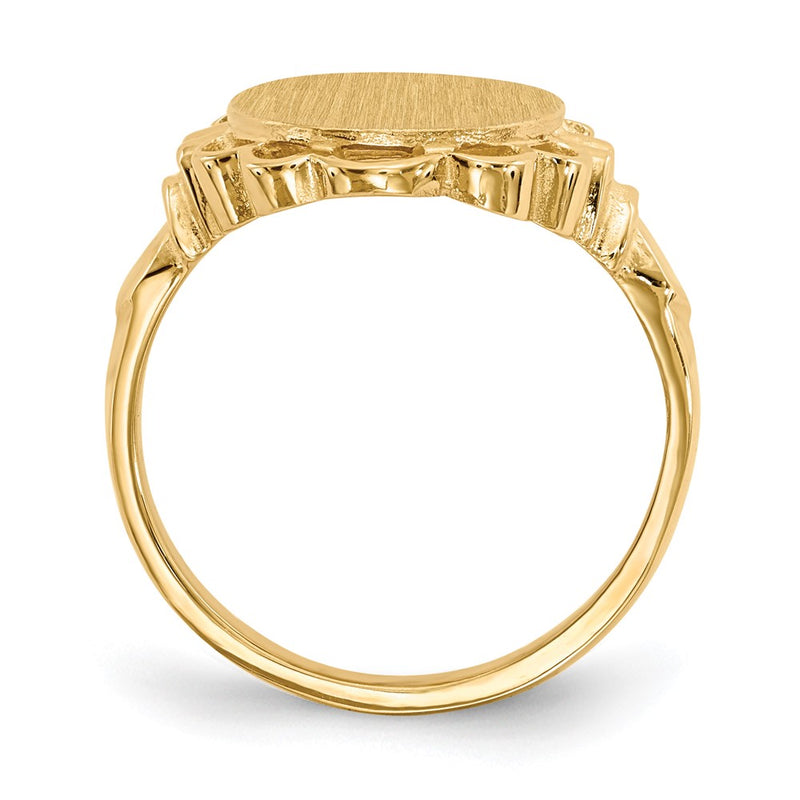 14K Yellow Gold 14.0x10.5mm Open Back Signet Ring