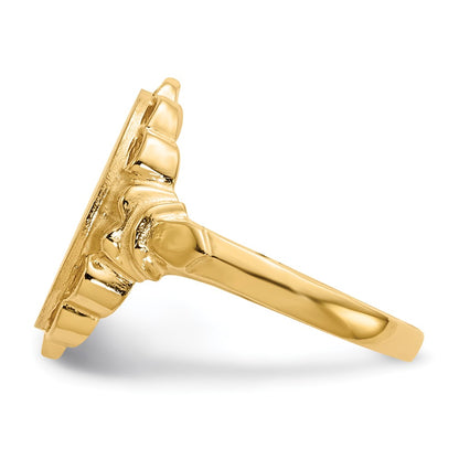 14K Yellow Gold 14.0x10.5mm Open Back Signet Ring