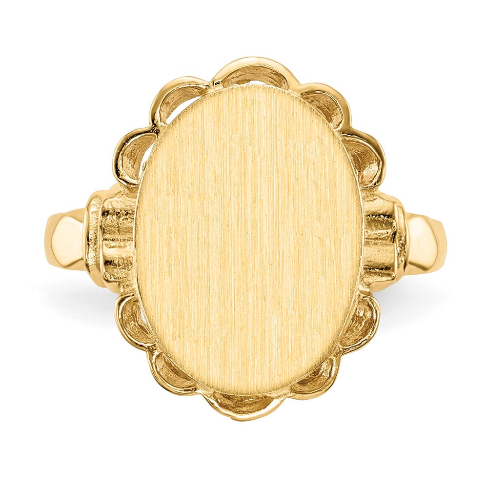 14K Yellow Gold 14.0x10.5mm Open Back Signet Ring