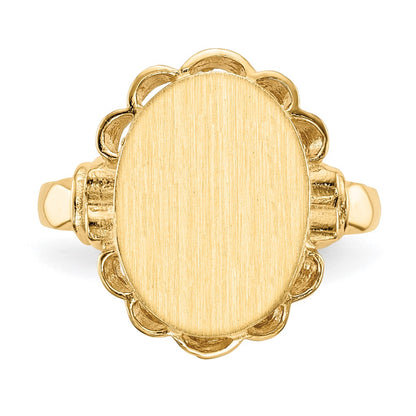 14K Yellow Gold 14.0x10.5mm Open Back Signet Ring