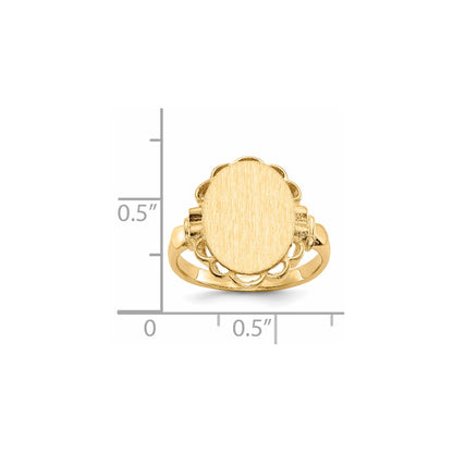 14K Yellow Gold 14.0x10.5mm Open Back Signet Ring