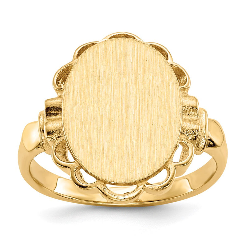 14K Yellow Gold 14.0x10.5mm Open Back Signet Ring