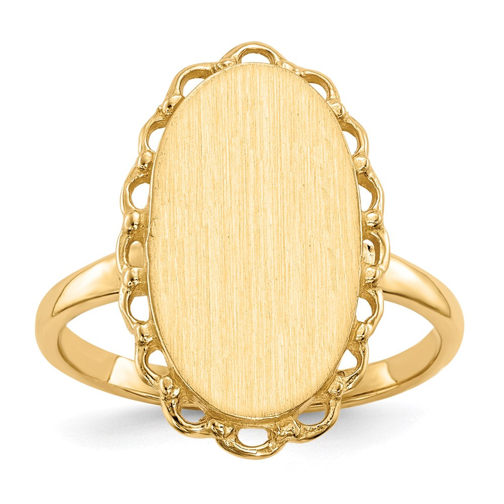 14K Yellow Gold 16.0x9.0mm Open Back Signet Ring