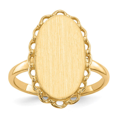 14K Yellow Gold 16.0x9.0mm Open Back Signet Ring
