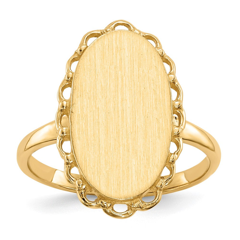 14K Yellow Gold 16.0x9.0mm Open Back Signet Ring