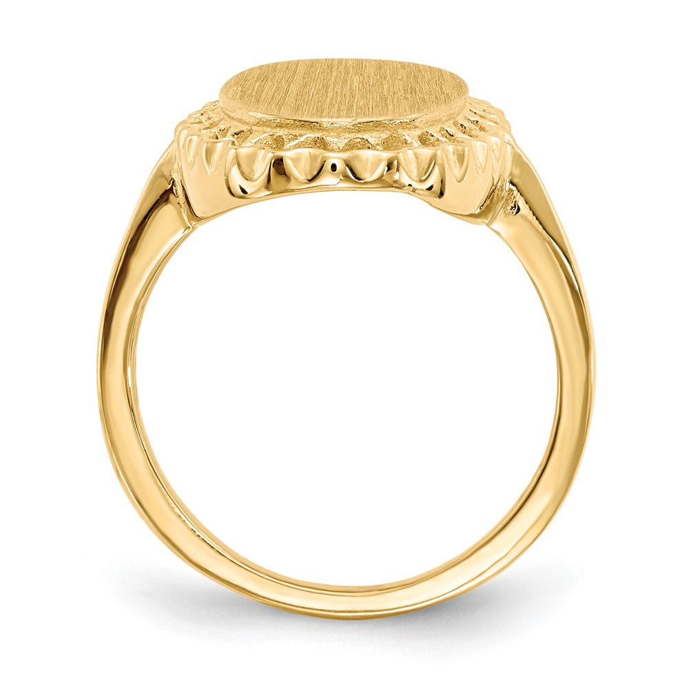 14K Yellow Gold 16.5x9.5mm Open Back Signet Ring