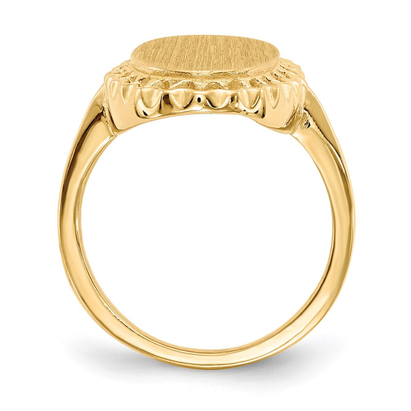 14K Yellow Gold 16.5x9.5mm Open Back Signet Ring